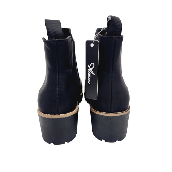 Womens athlefit Wedge Ankle Booties Size 10 Black Faux Leather - Picture 12 of 14